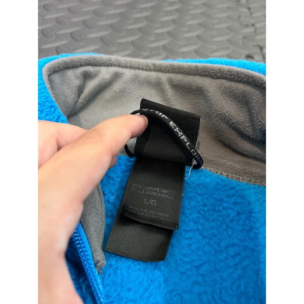 The North Face Summit Series Fleece Jacket Womens L Blue Full Zip Mock Neck